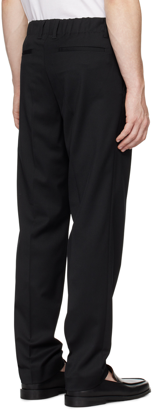Filippa K Black Elastic Waist Tailored Trousers In Black