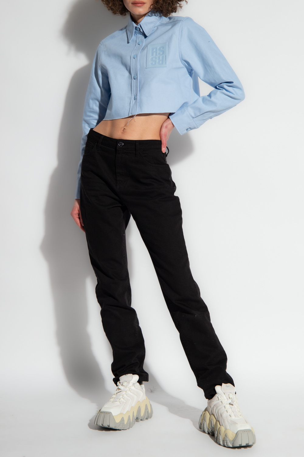 RAF SIMONS CROPPED COTTON SHIRT