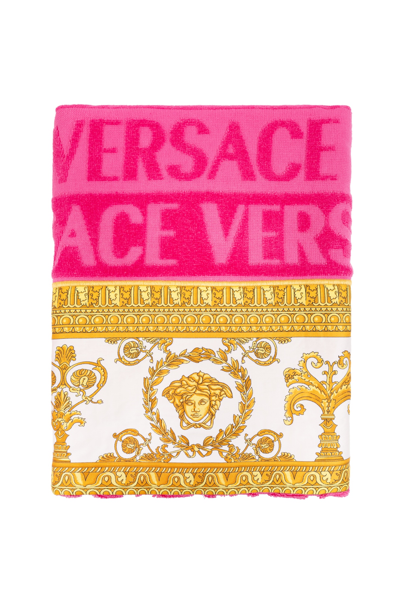 Versace Home Logo Towel Five-piece Set In Pink
