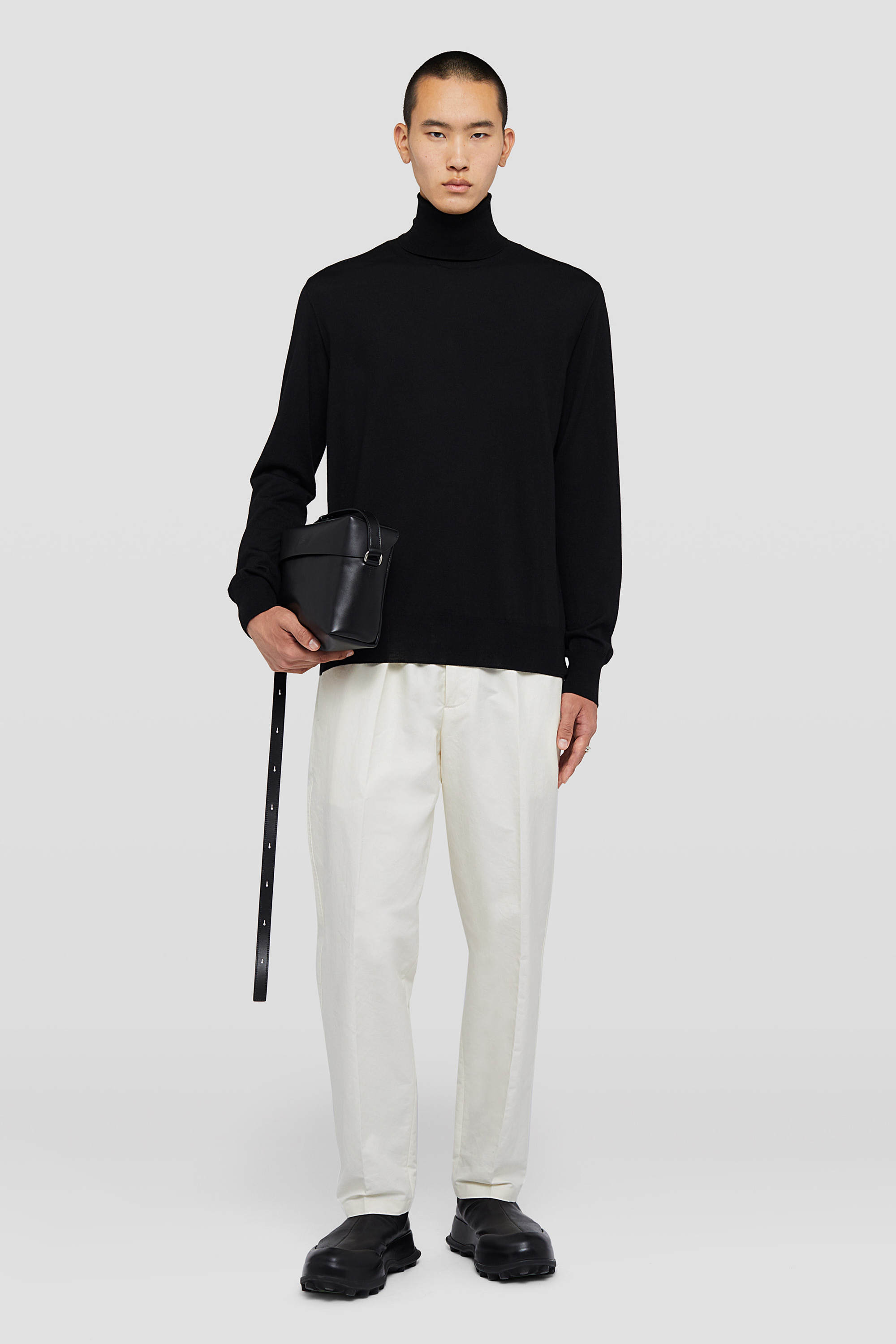 Jil Sander 4-pocketed Twill Cotton Pants With Elastic Waistband In White