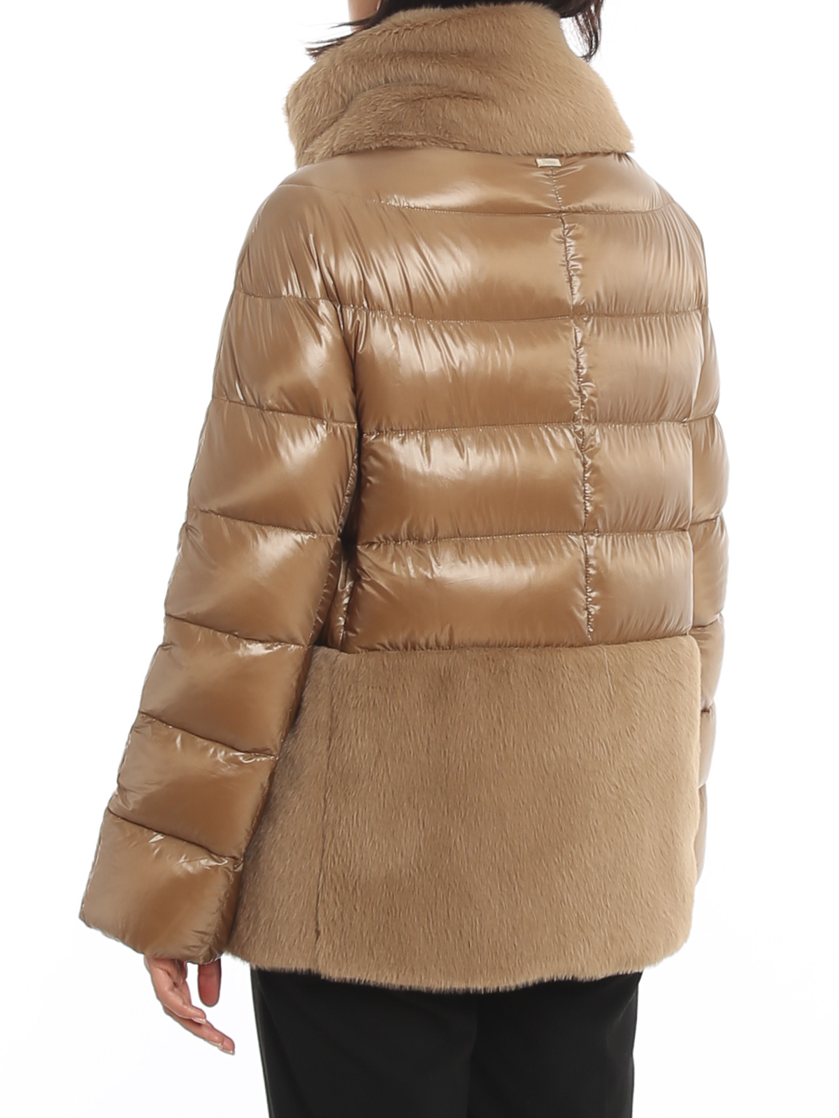 Herno Panelled High-neck Puffer Jacket In Brown