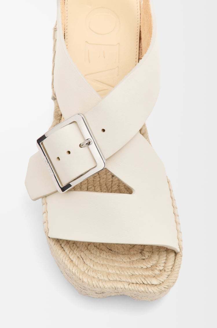 Loewe Petal Espadrille High Heel Sandals In White