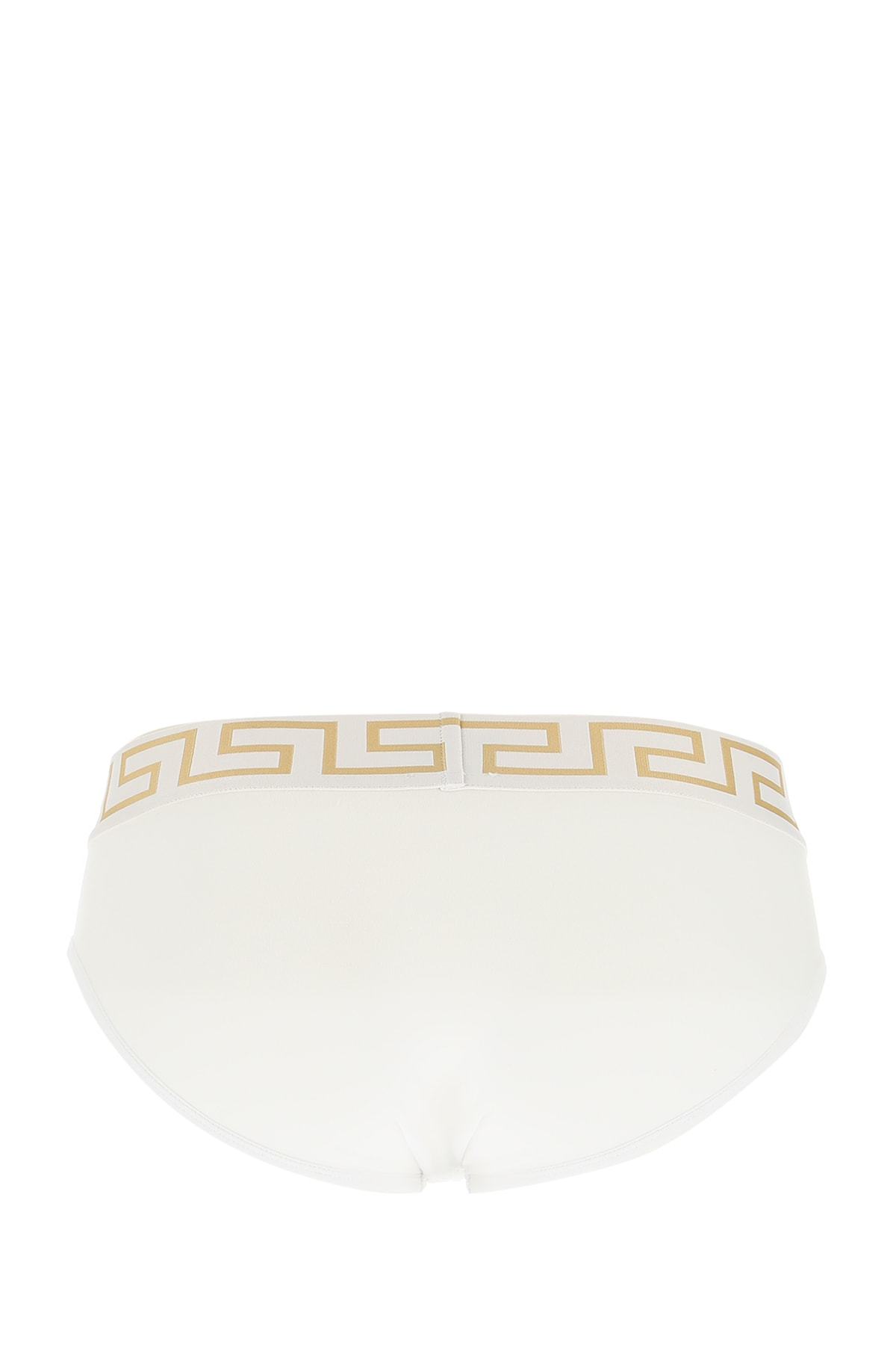 Versace White Stretch Cotton Brief In White
