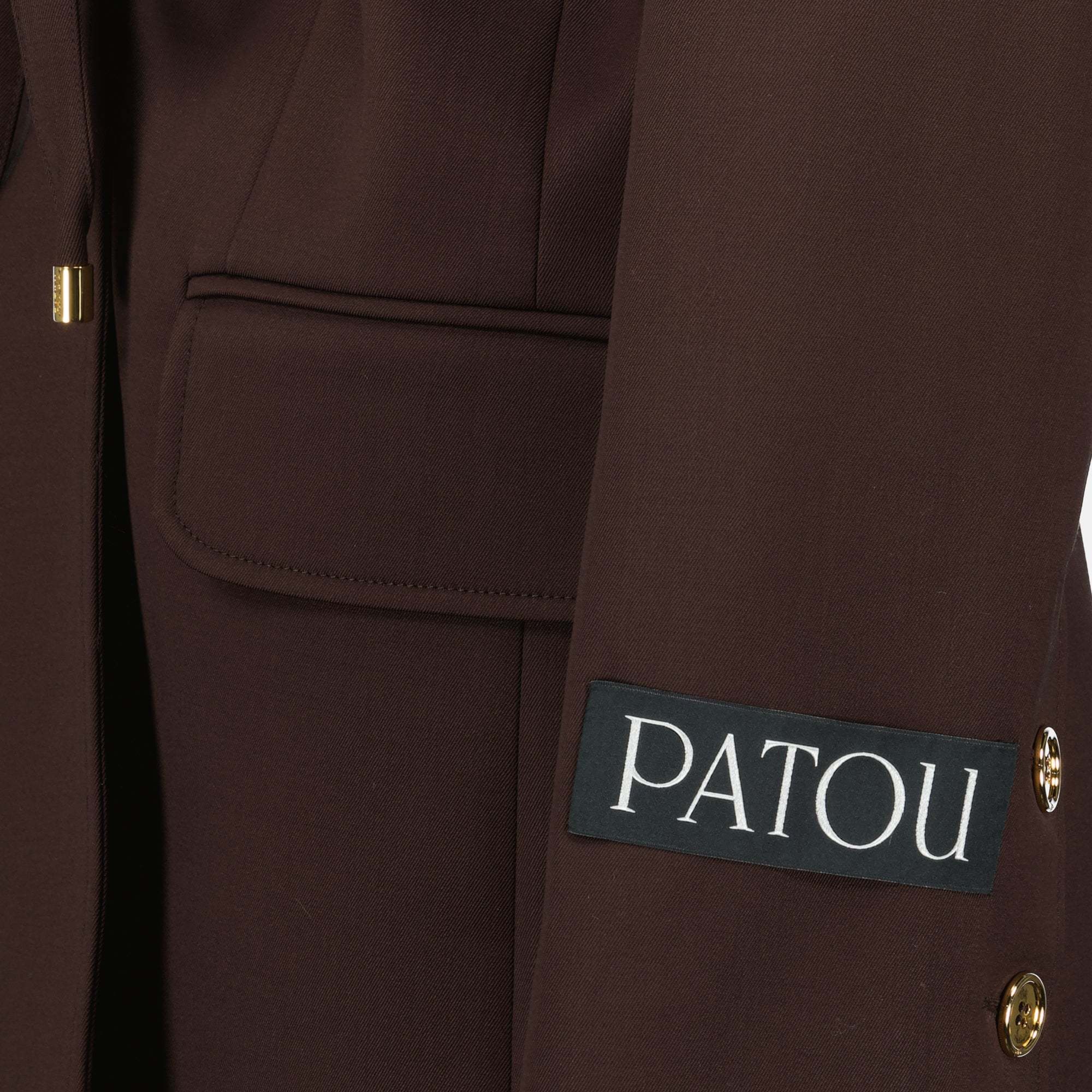 Patou Single-breasted Casual Jacket In Brown