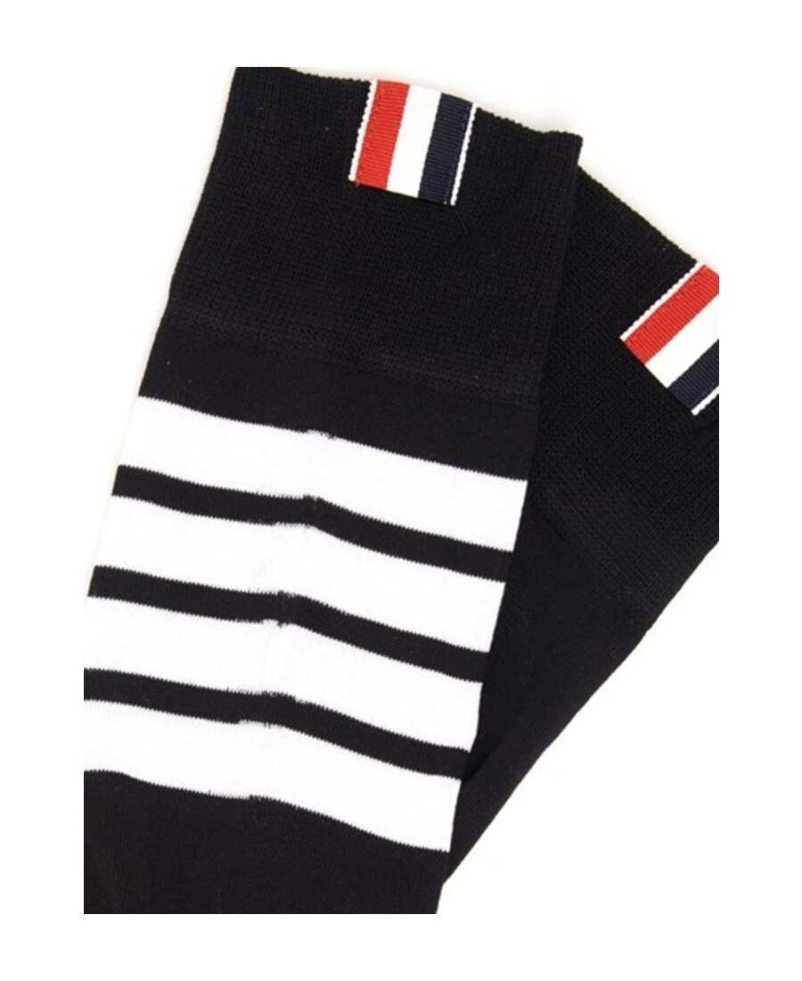 Thom Browne 4-bar Striped Socks In Black