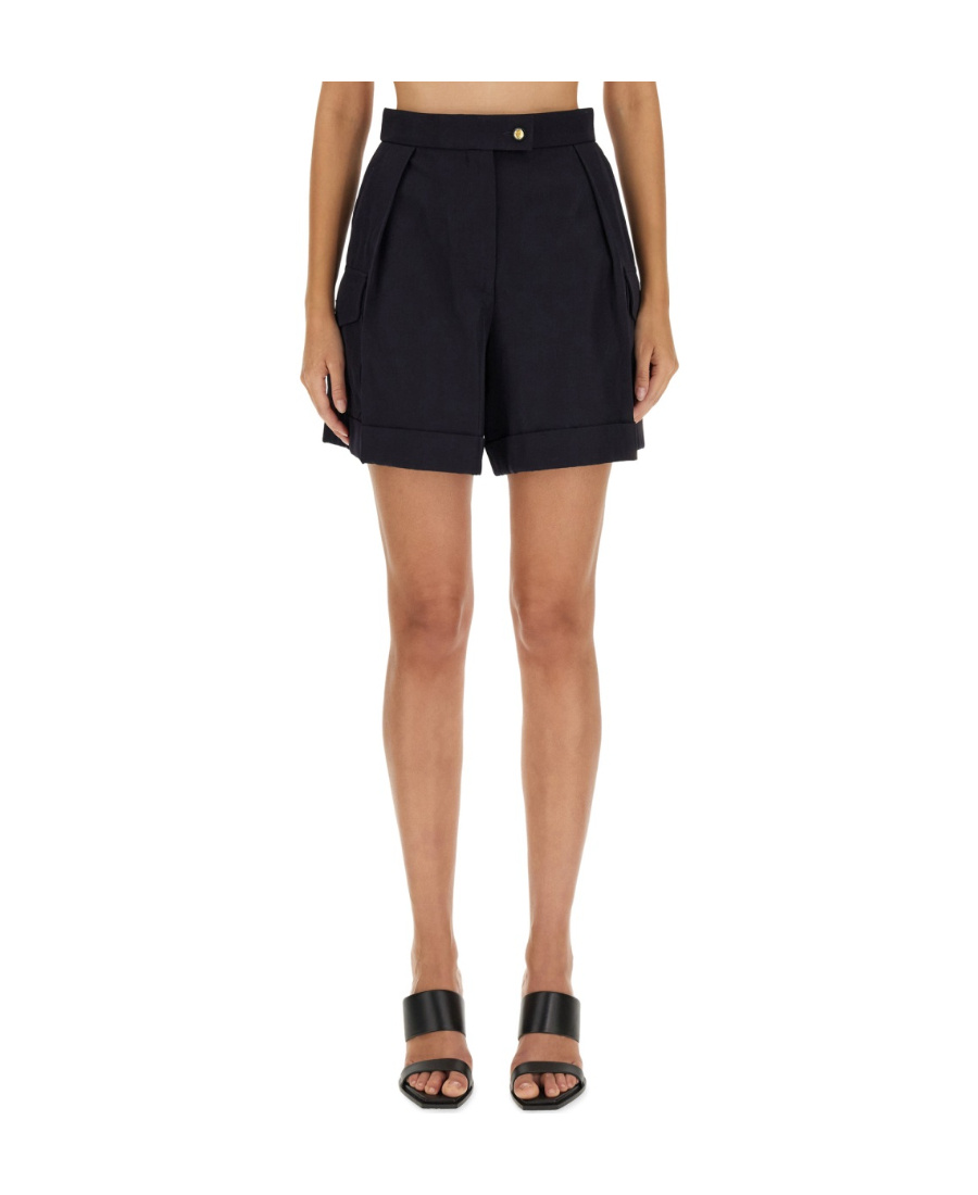 Alexander Mcqueen High-waisted Cargo Shorts In Black