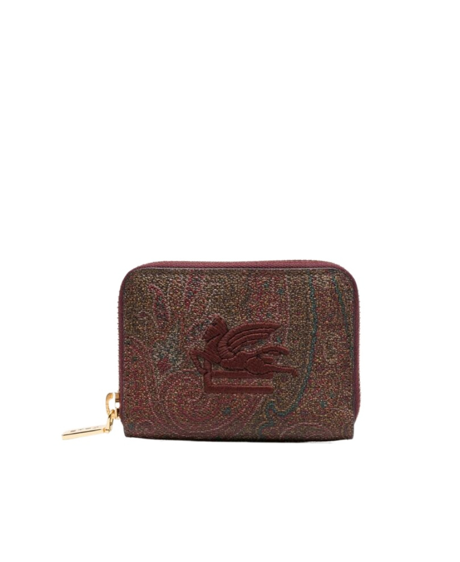 Etro Pegaso Zip-around Wallet In Brown