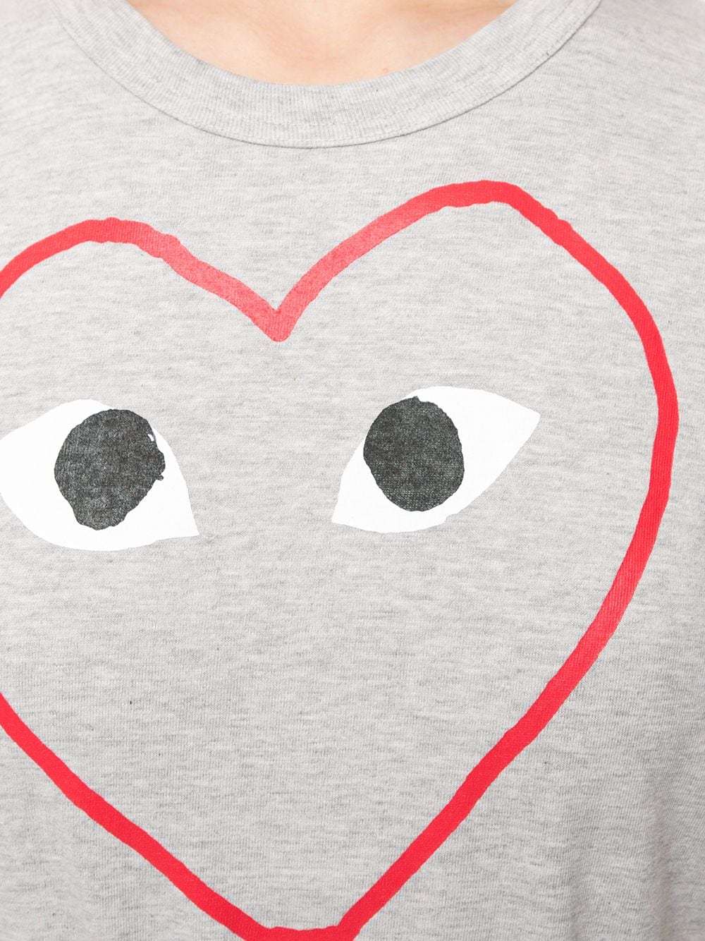 Comme Des Garçons Play Logo-print Crew Neck T-shirt In White