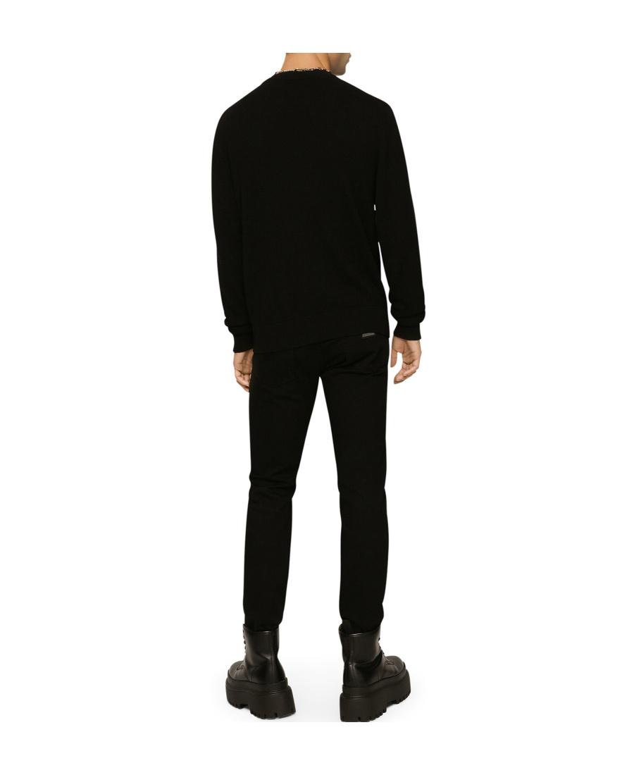 Dolce & Gabbana High-rise Straight-leg Jeans In Black