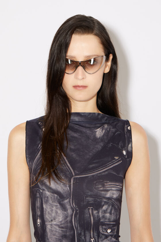 Acne Studios Graphic-print Sleeveless Midi Dress In Black