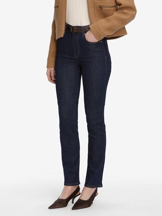 Frame Belt Loop Denim Trousers In Black