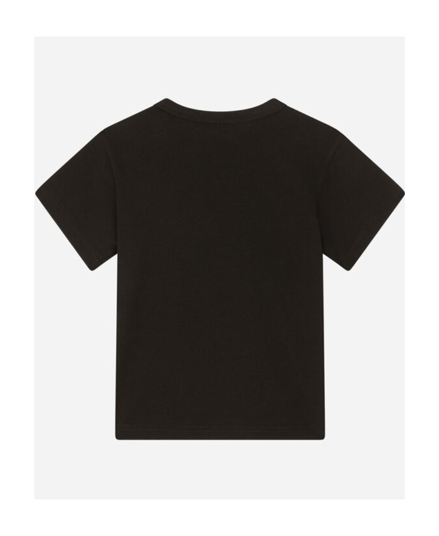 Dolce & Gabbana Logo-plaque Cotton T-shirt In Black