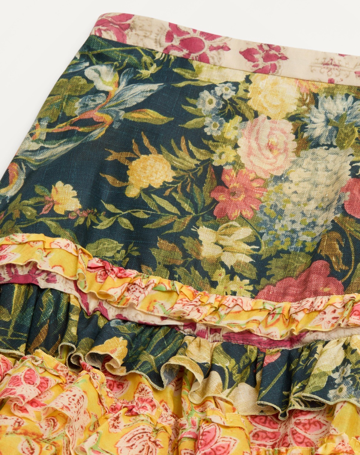Valentino Multicolor Apres Lhiver Tiered Skirt In Multi