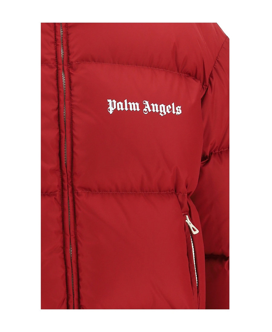 Palm Angels Logo-print Down-feather Padded Jacket In Red
