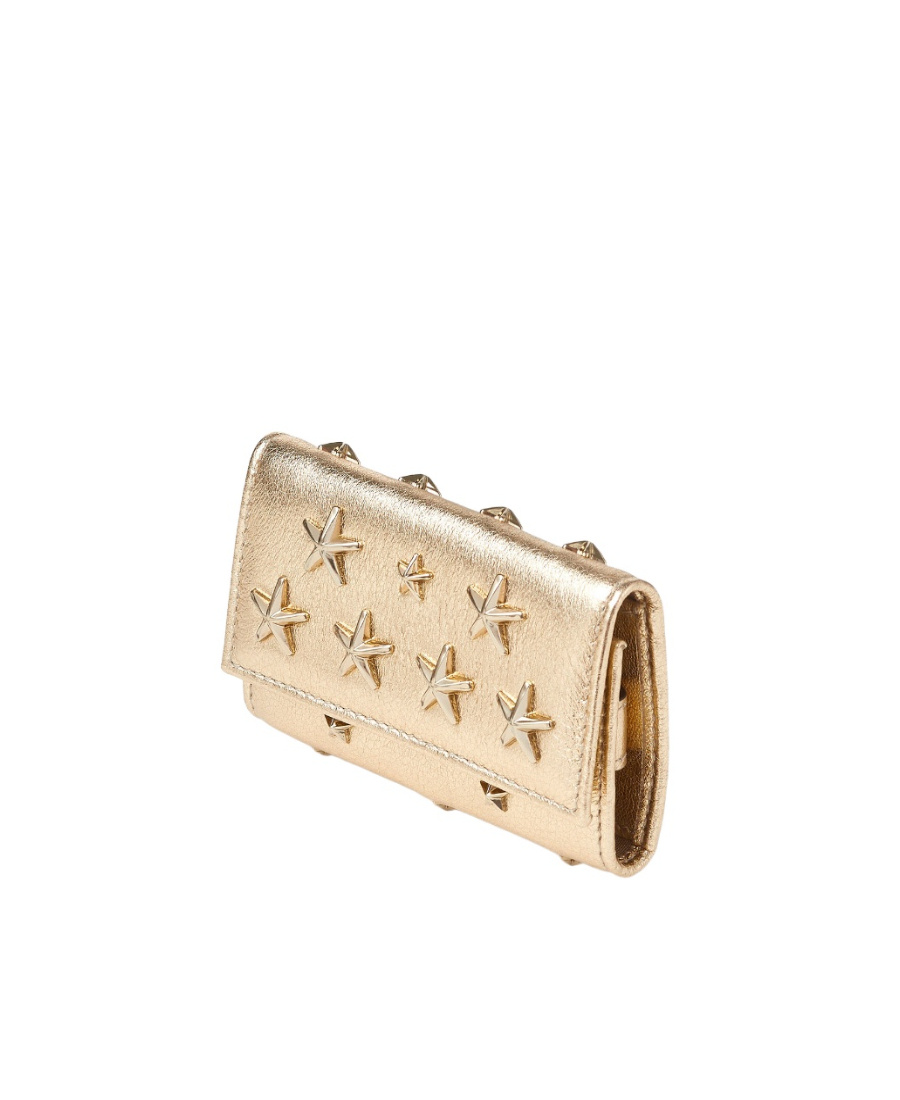 Jimmy Choo Neptune Leather Keyholder In Nude