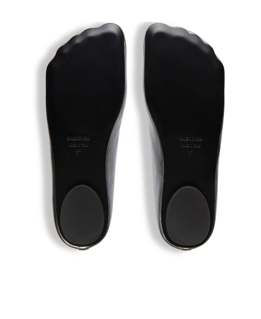 Balenciaga Fetish Moulded Leather Ballerina Shoes In Gray