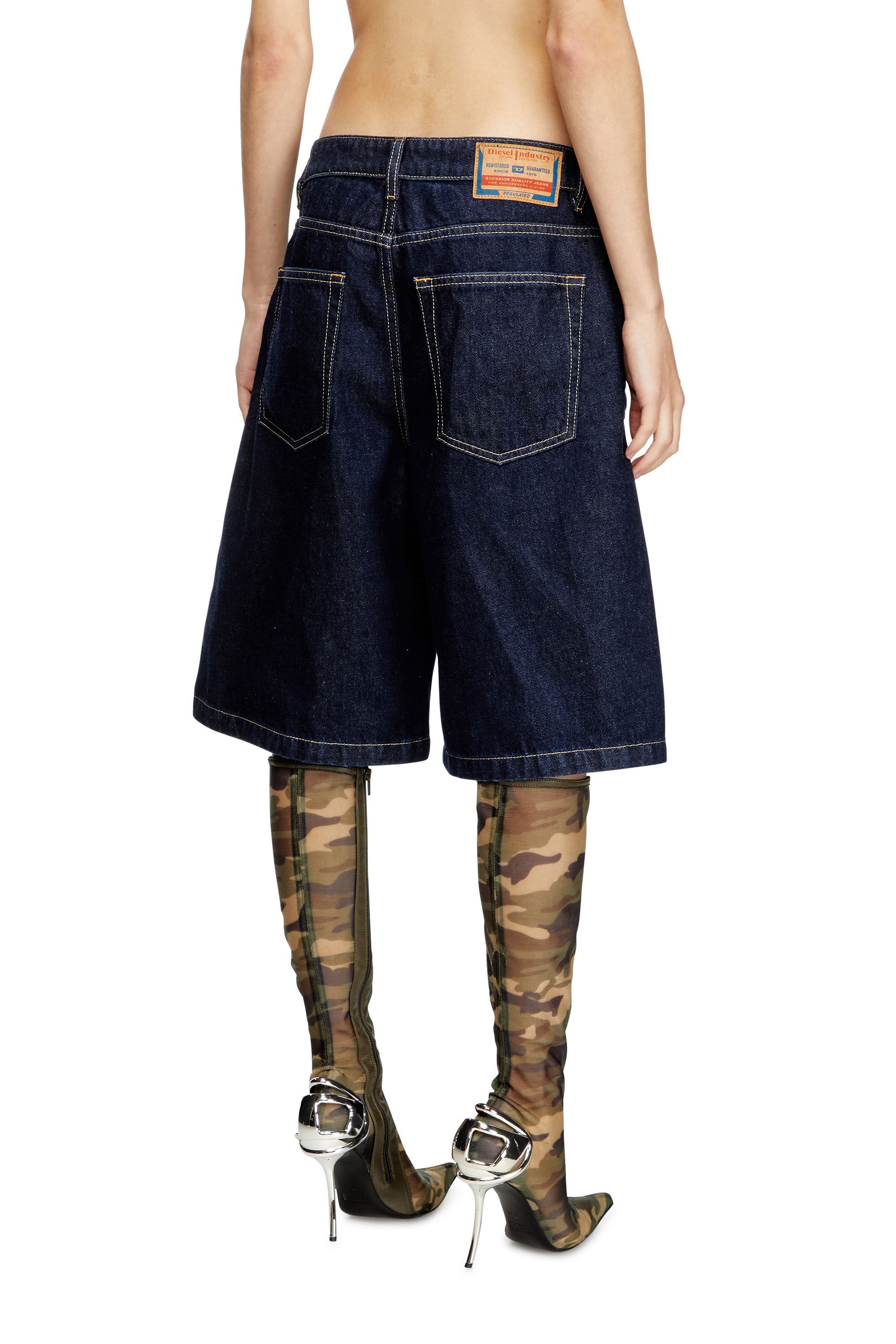 Diesel Belt-loop Denim Shorts In Black
