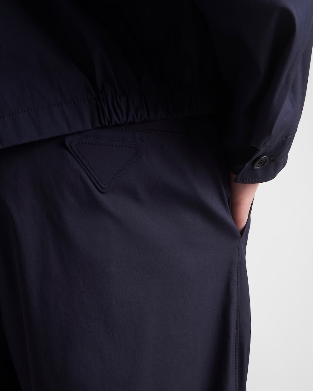 Prada Men's Stretch Poplin Pants In Blue