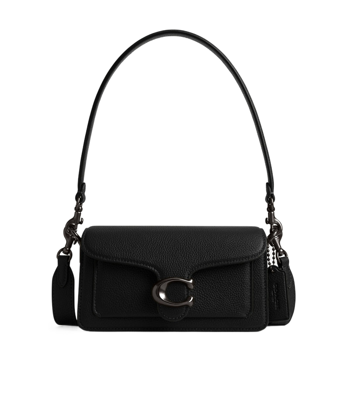 Coach Tabby Pebbled-leather Shoulder Bag In Black