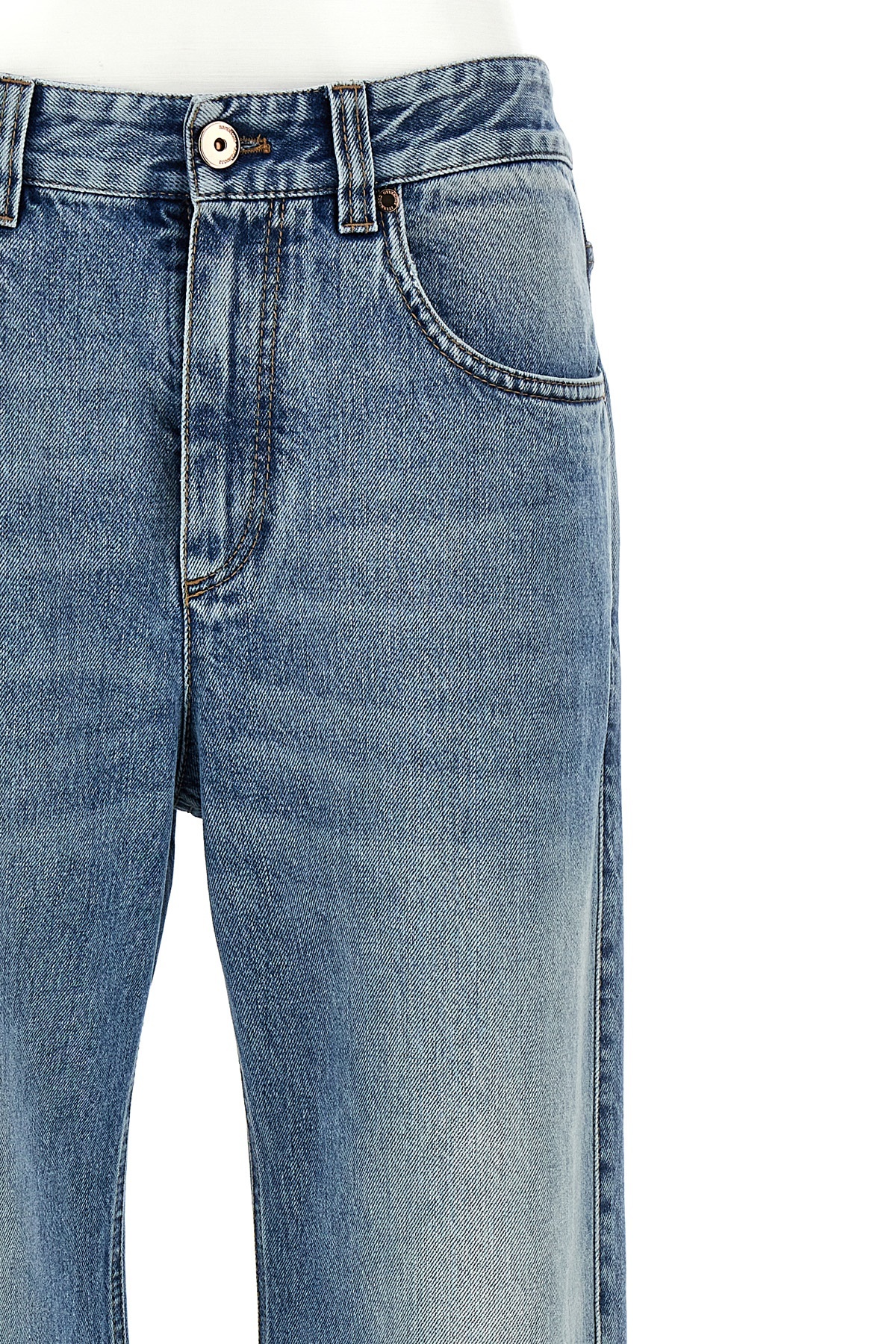 Shop Brunello Cucinelli High-waist Straight-leg Denim Jeans In Blue