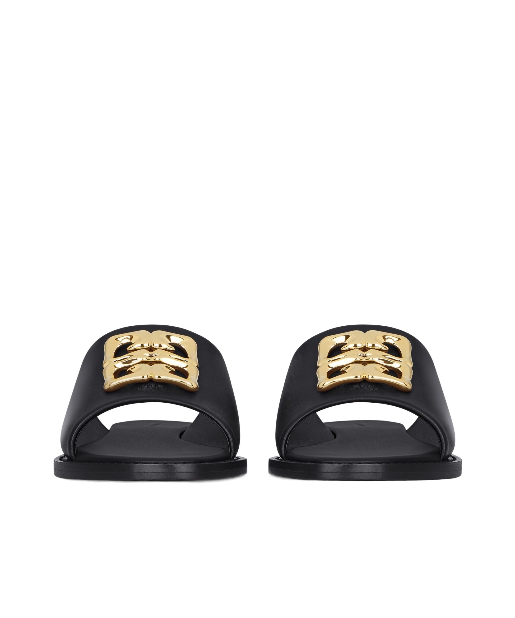 Shop Givenchy 4g Liquid Flat Mules In Leather In Black