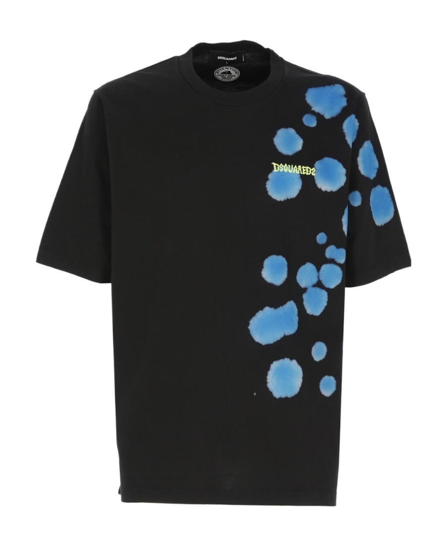 Dsquared2 Abstract-print Logo T-shirt In Black
