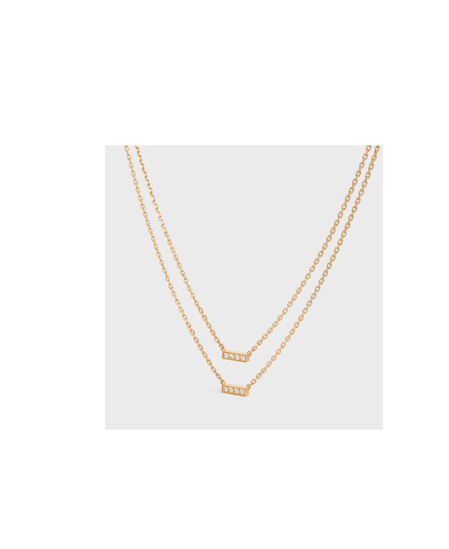 Celine Line Double Necklace In Yellow