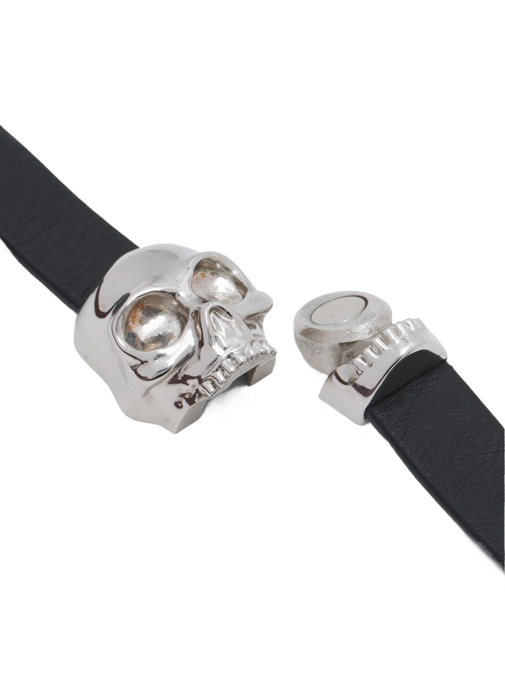 Alexander Mcqueen Skull Double Loop Bracelet In Black