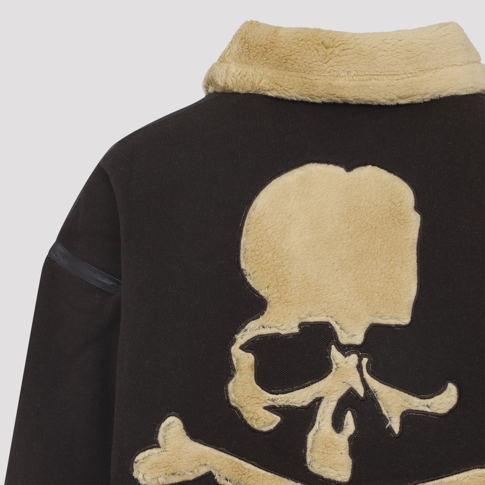 Mastermind Japan Brown Cotton Mutton Jacket With Embroidered Skull Detail In Brown