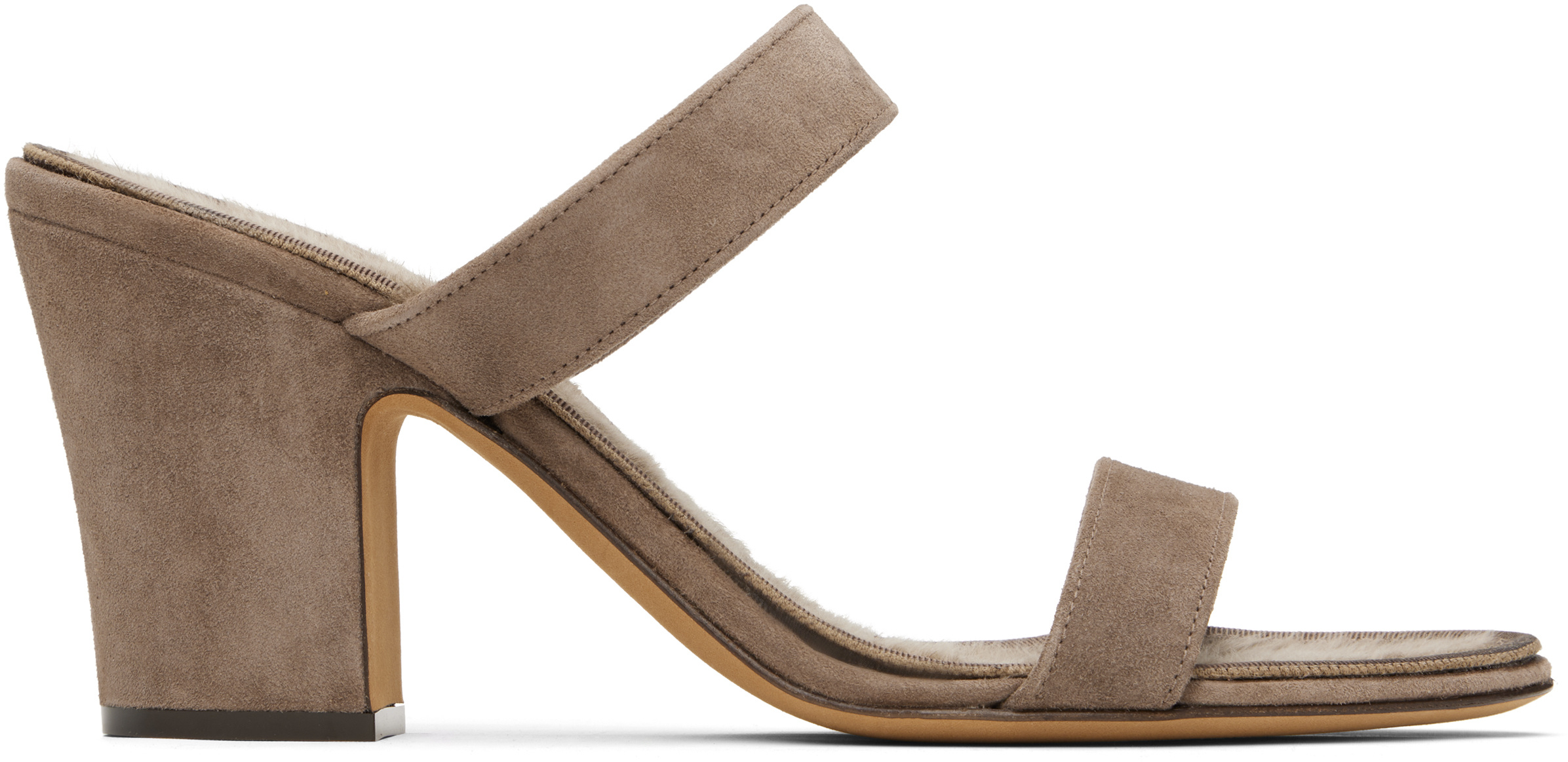 The Row Taupe Anwar Strap Heeled Sandals In Brown