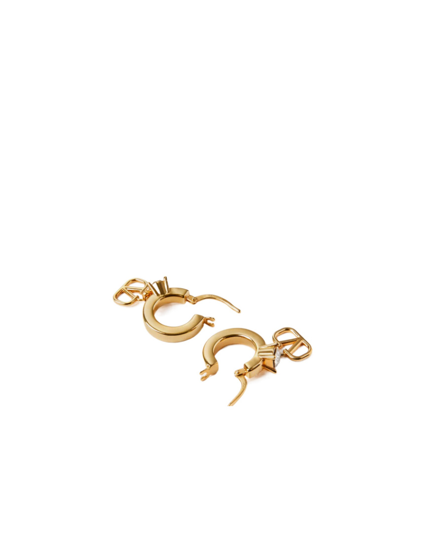 VALENTINO GARAVANI MINI VLOGO SIGNATURE METAL EARRINGS WITH SWAROVSKI CRYSTALS