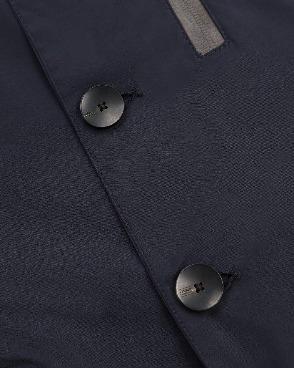 Armani Collezioni Single-breasted Casual Jacket In Black