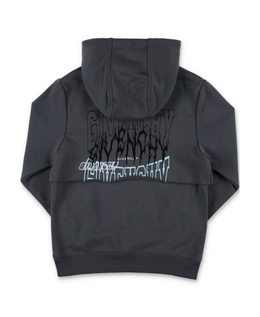 Givenchy Logo-embroidered Raw-cut Detail Hoodie In Black