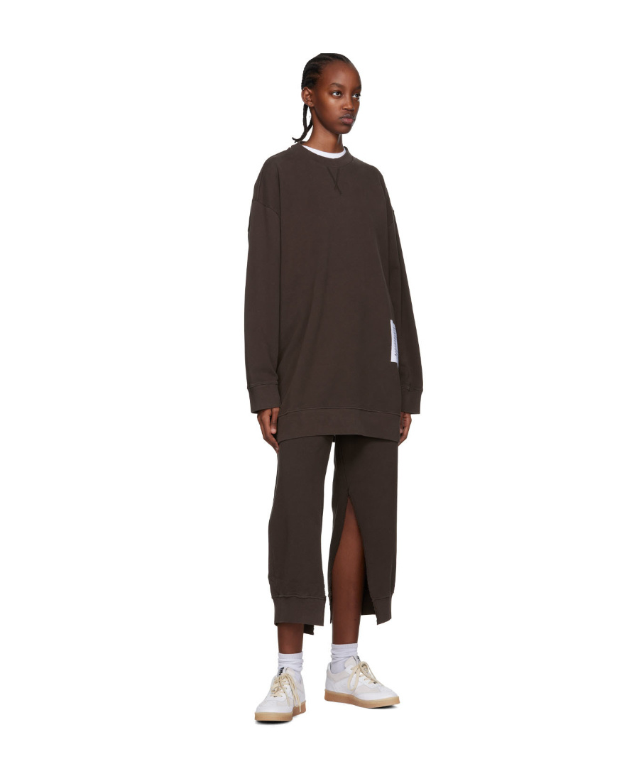 Mm6 Maison Margiela Slouchy Care Label Patch Sweatshirt In Black