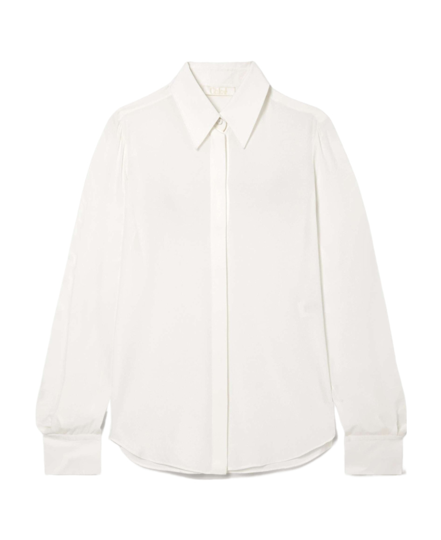 Chloé Long-sleeved Lapel Shirt In White