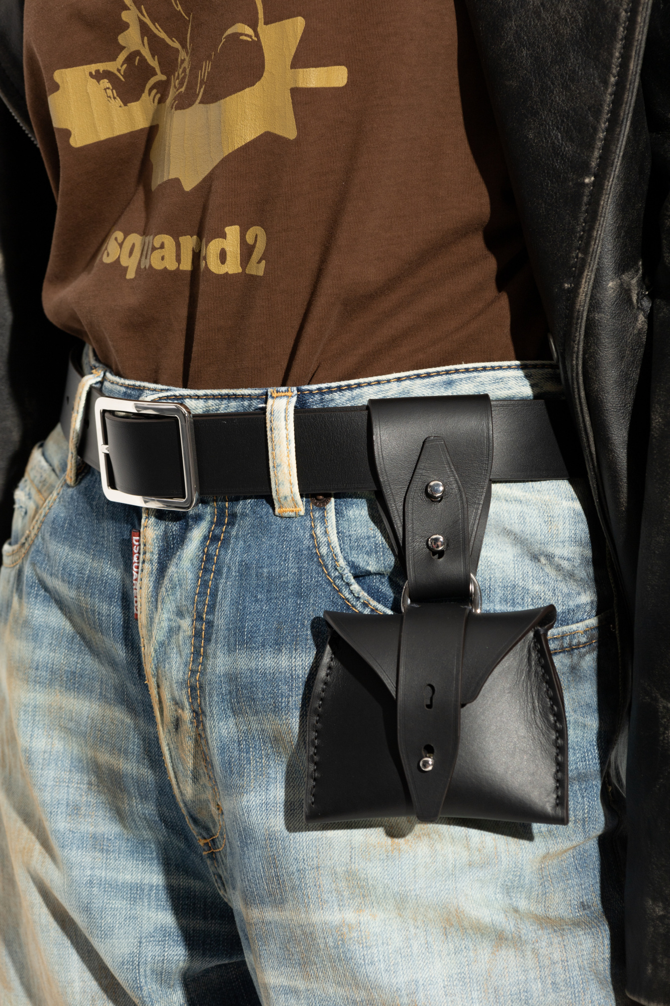 Dsquared2 Adjustable Waist Belt In Black