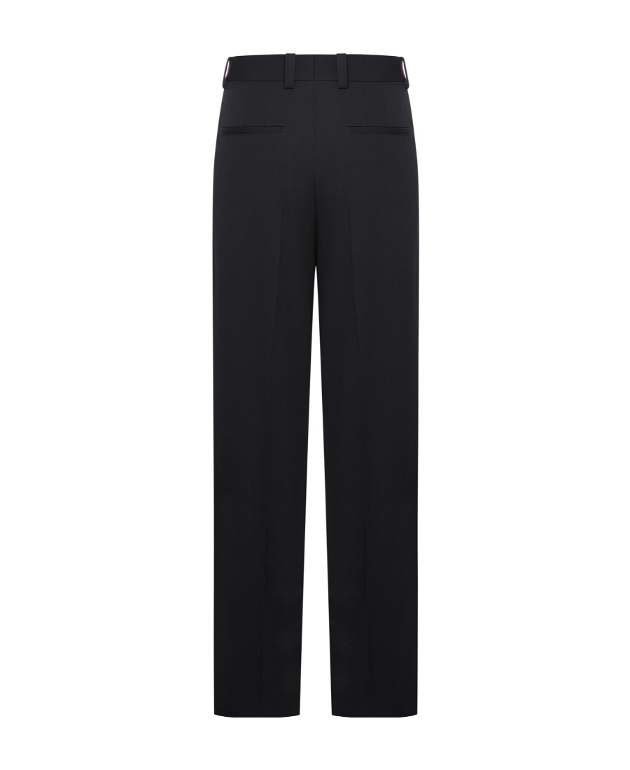 Jil Sander High-waist Wool Wide-leg Trousers In Black