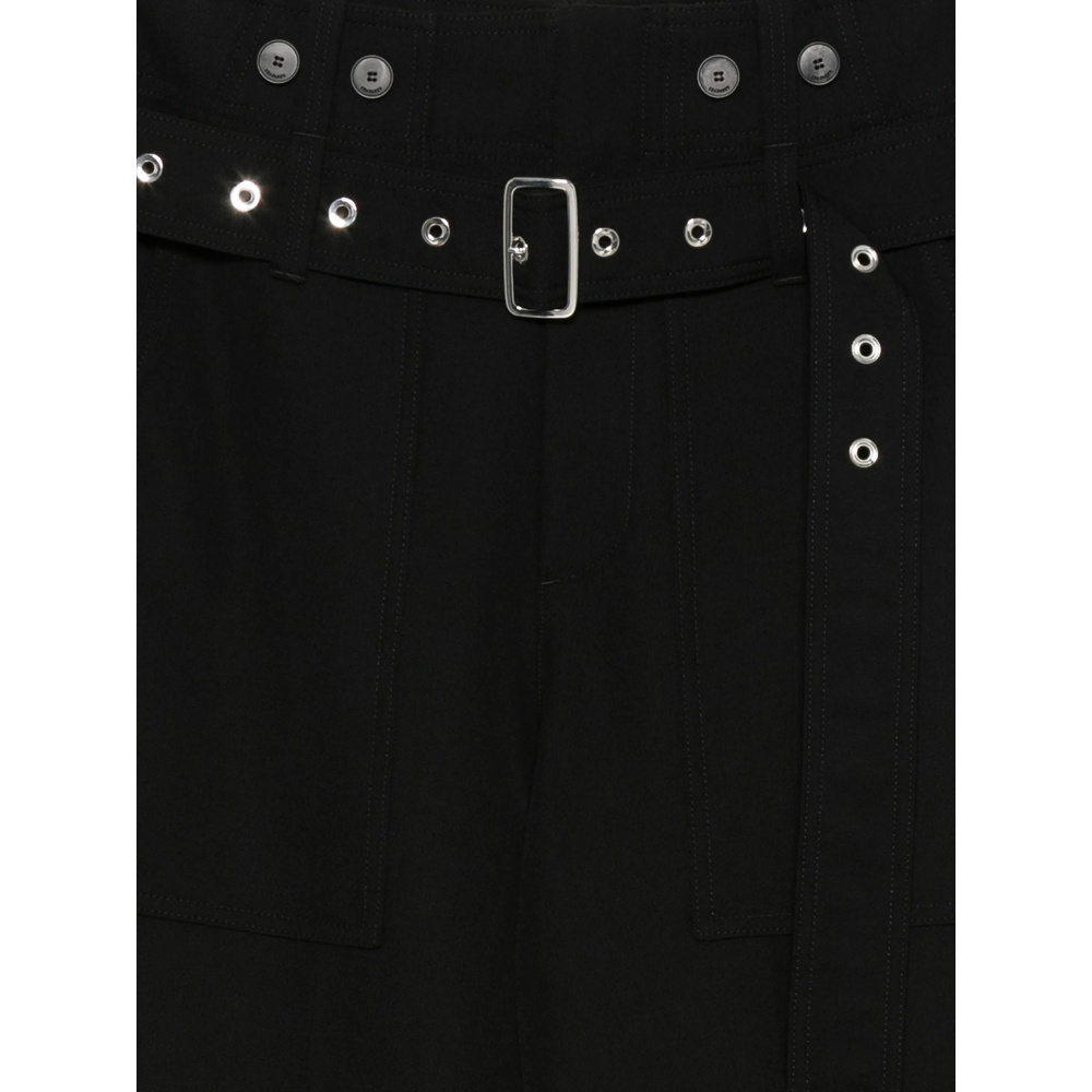 The Seafarer Belted Wide-leg Trousers In Black