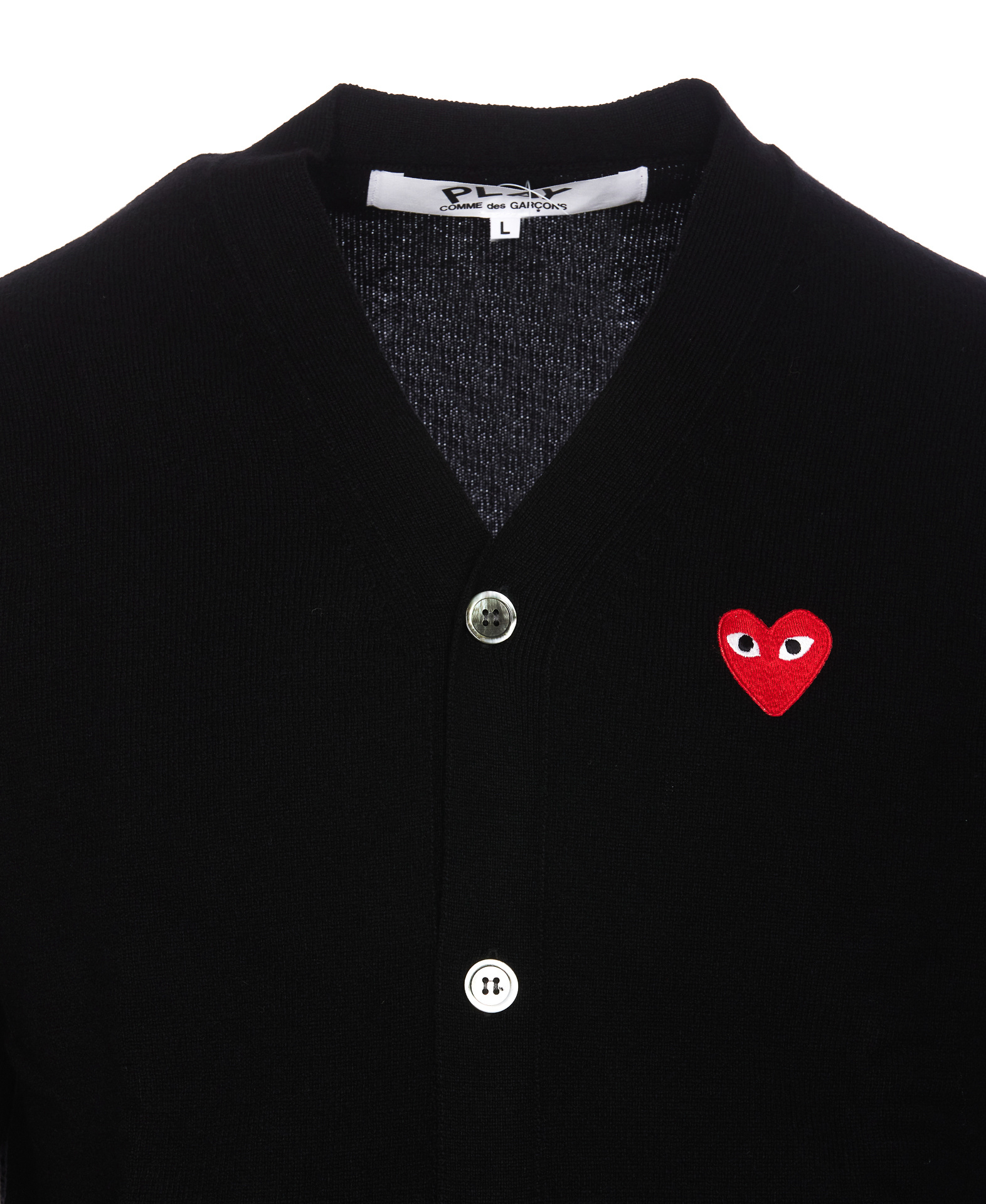 COMME DES GARÇONS V-NECK LONG-SLEEVED KNITTED CARDIGAN