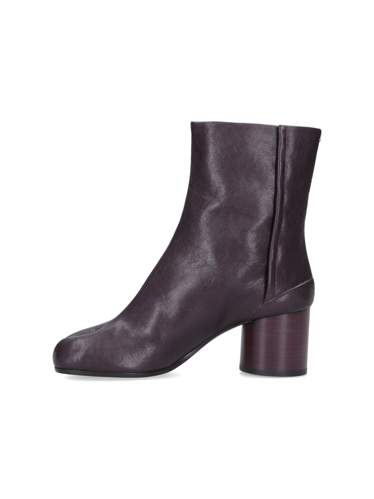 Maison Margiela Stylish Leather Ankle Boots With Chunky Heel In Burgundy