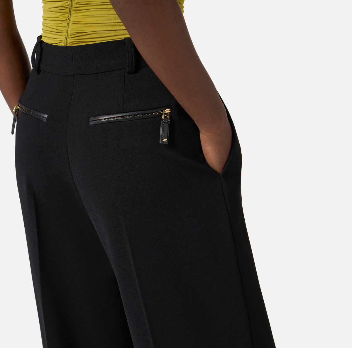 Elisabetta Franchi Straight-leg Tailored Trousers In Black