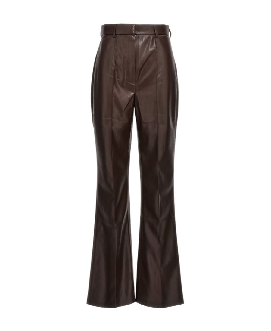 Nanushka Leena Long Sleeved Faux Leather Shirt In Black