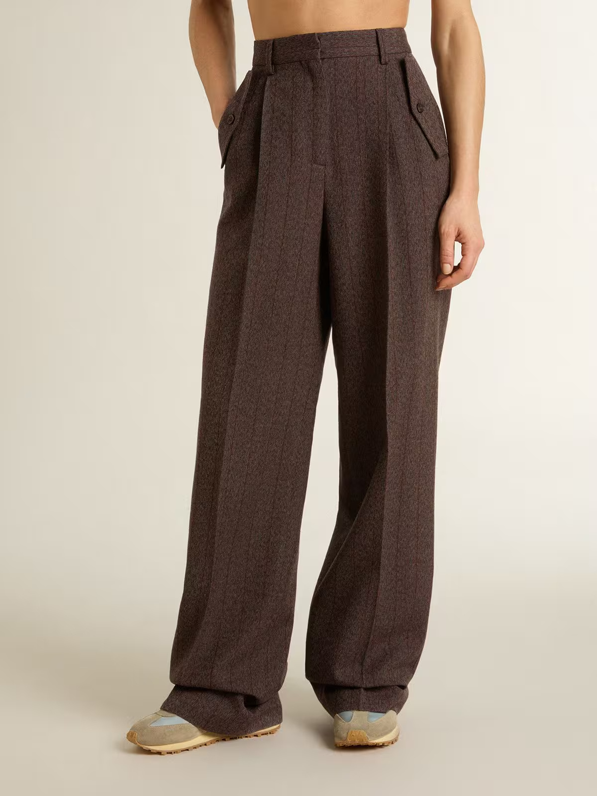 Golden Goose Belt Loop Casual Pants In Brown