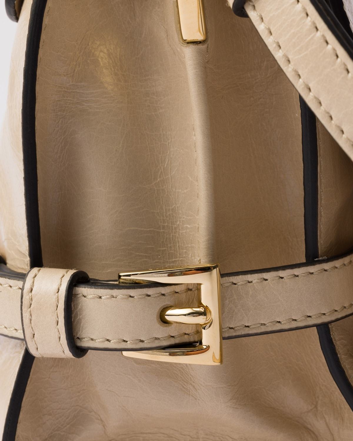 Prada Leather Shoulder Bag In Travertine