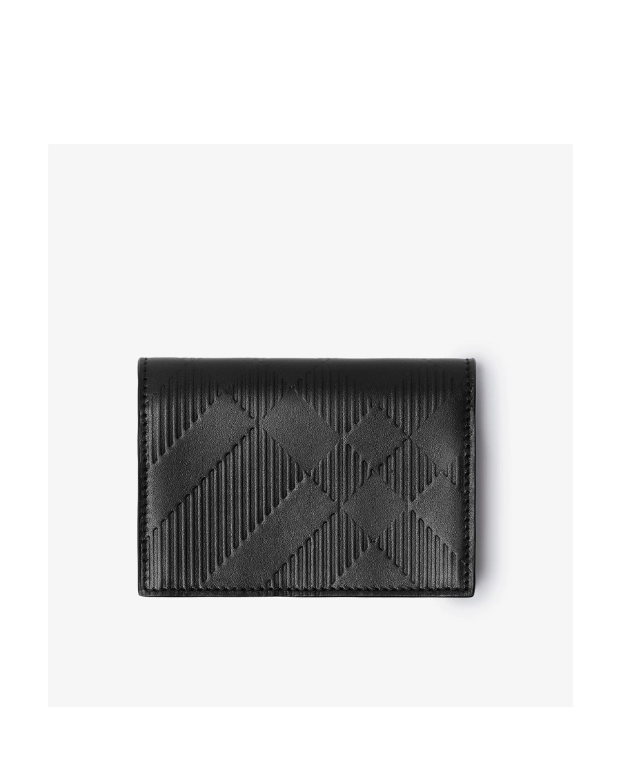 BURBERRY CHECK LEATHER FOLDING CARD CASE