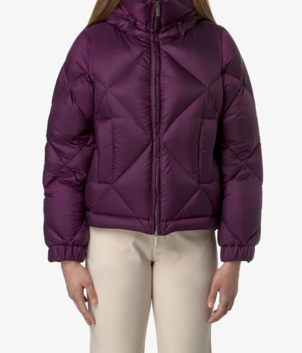 K-way Violet Women's Short Thermo Jacket With Down Insulation In Purple