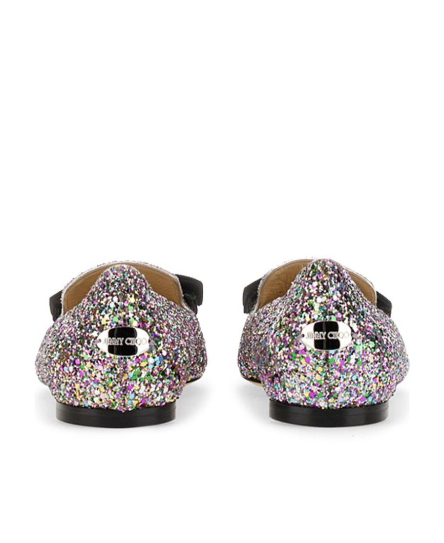 Jimmy Choo Gala Glitter Ballerina Shoes In Gray