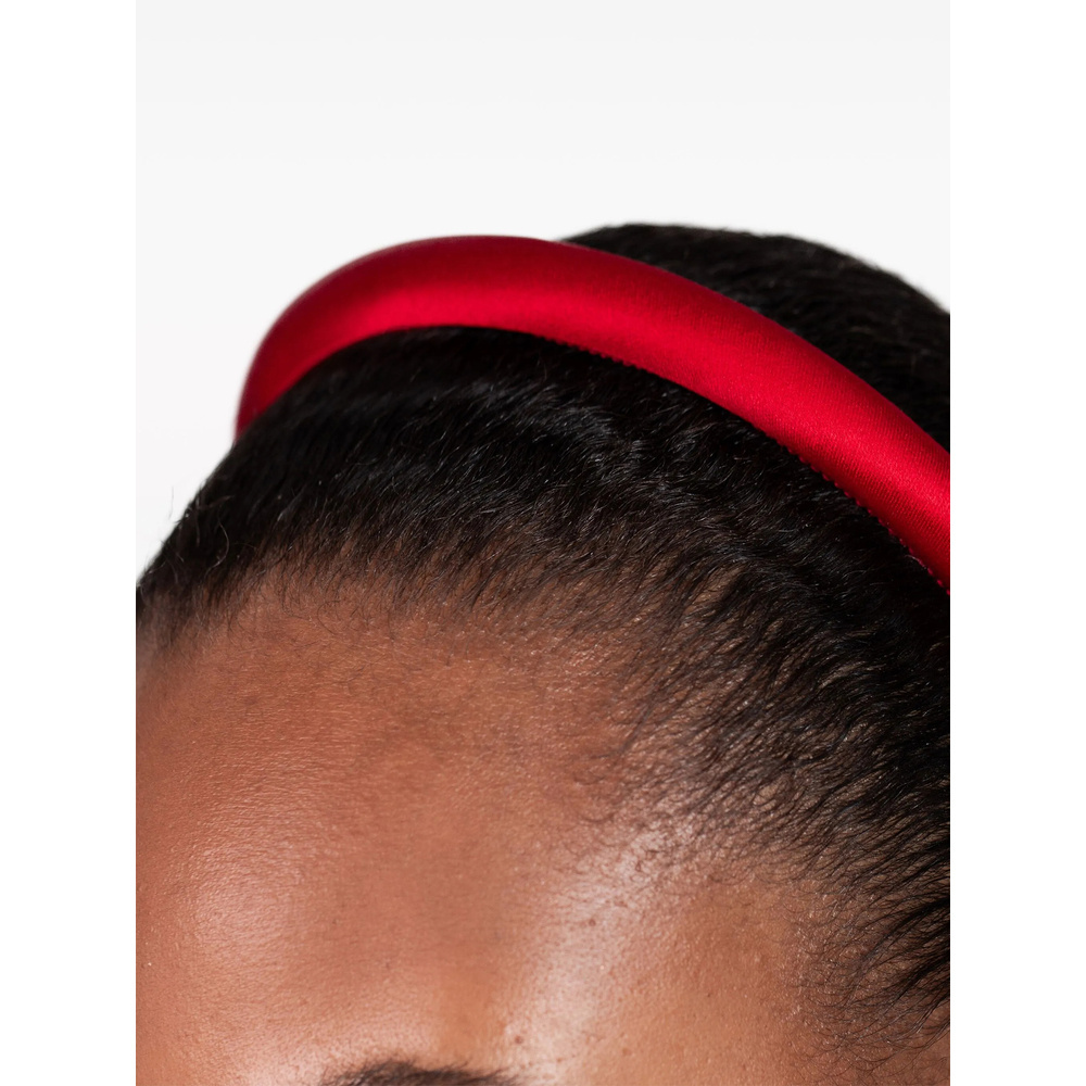 Jennifer Behr Tiana Padded Skinny Headband In Red