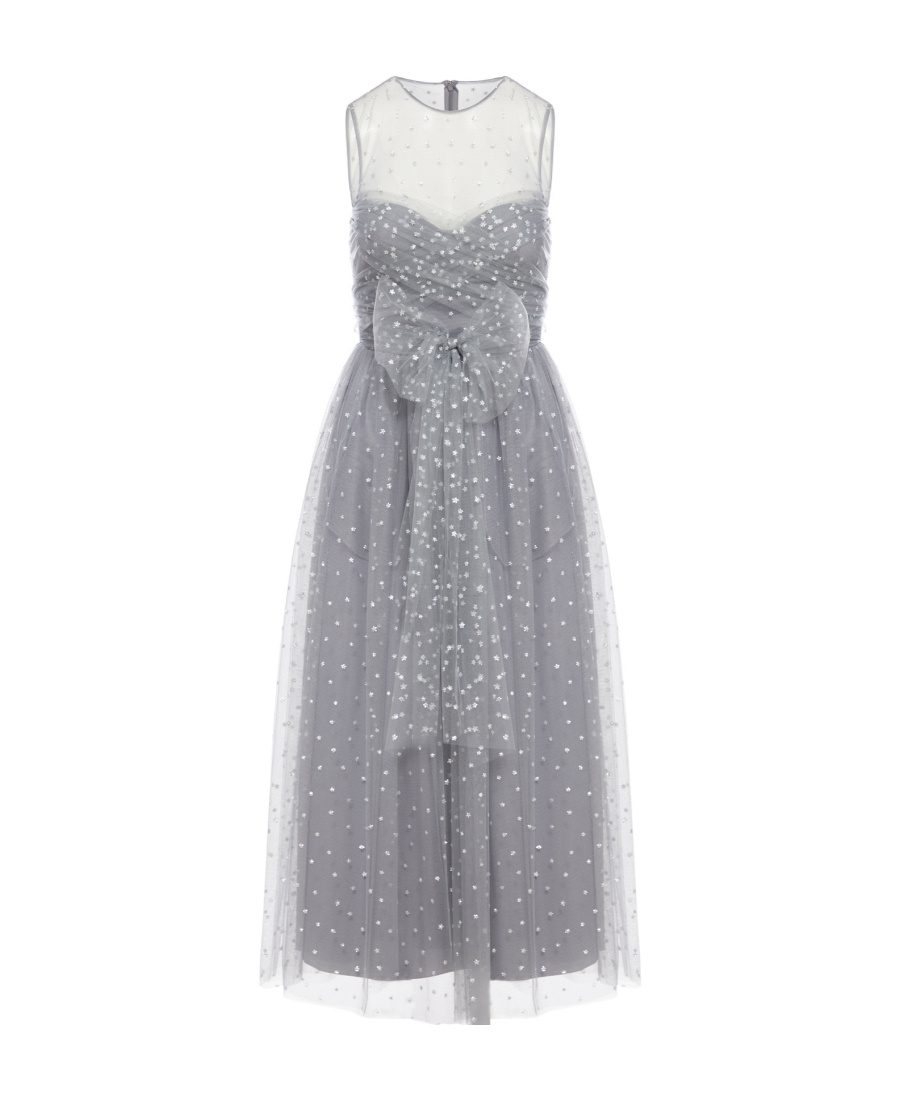 Red Valentino Redvalentino Glitter Sleeveless Midi Dress In Gray