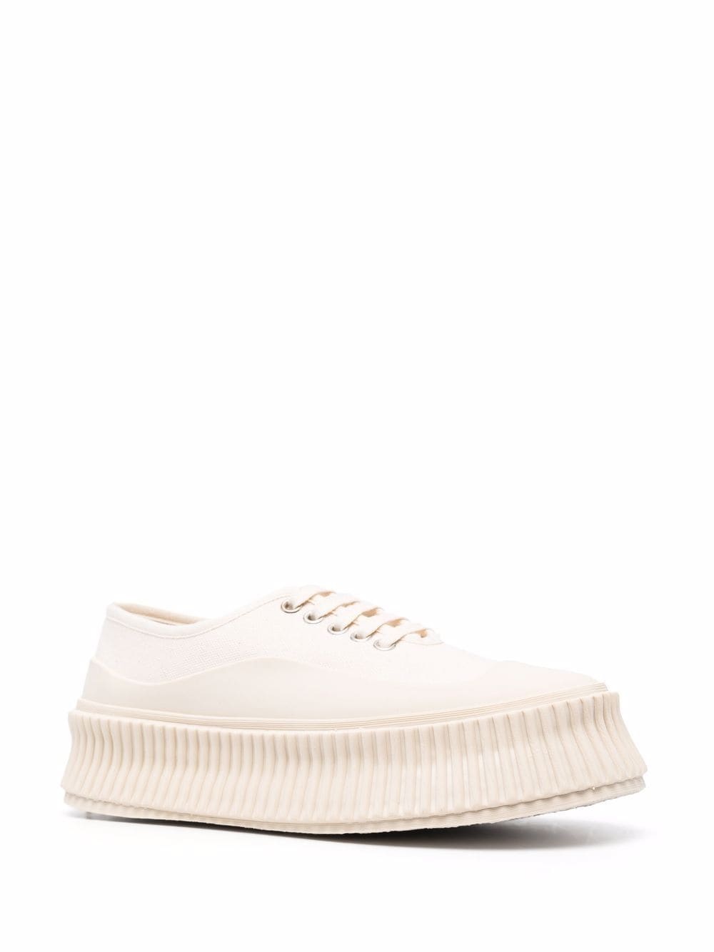 Jil Sander Ribbed-sole Low-top Sneakers In White